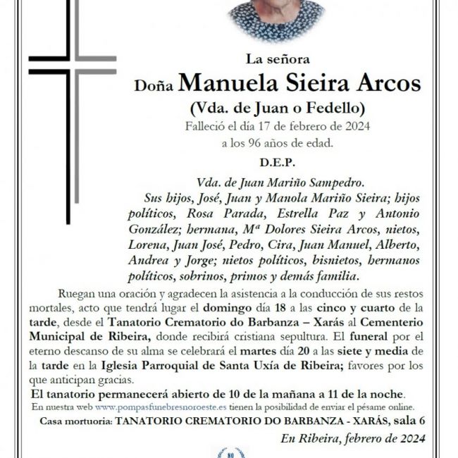 Sieira Arcos, Manuela