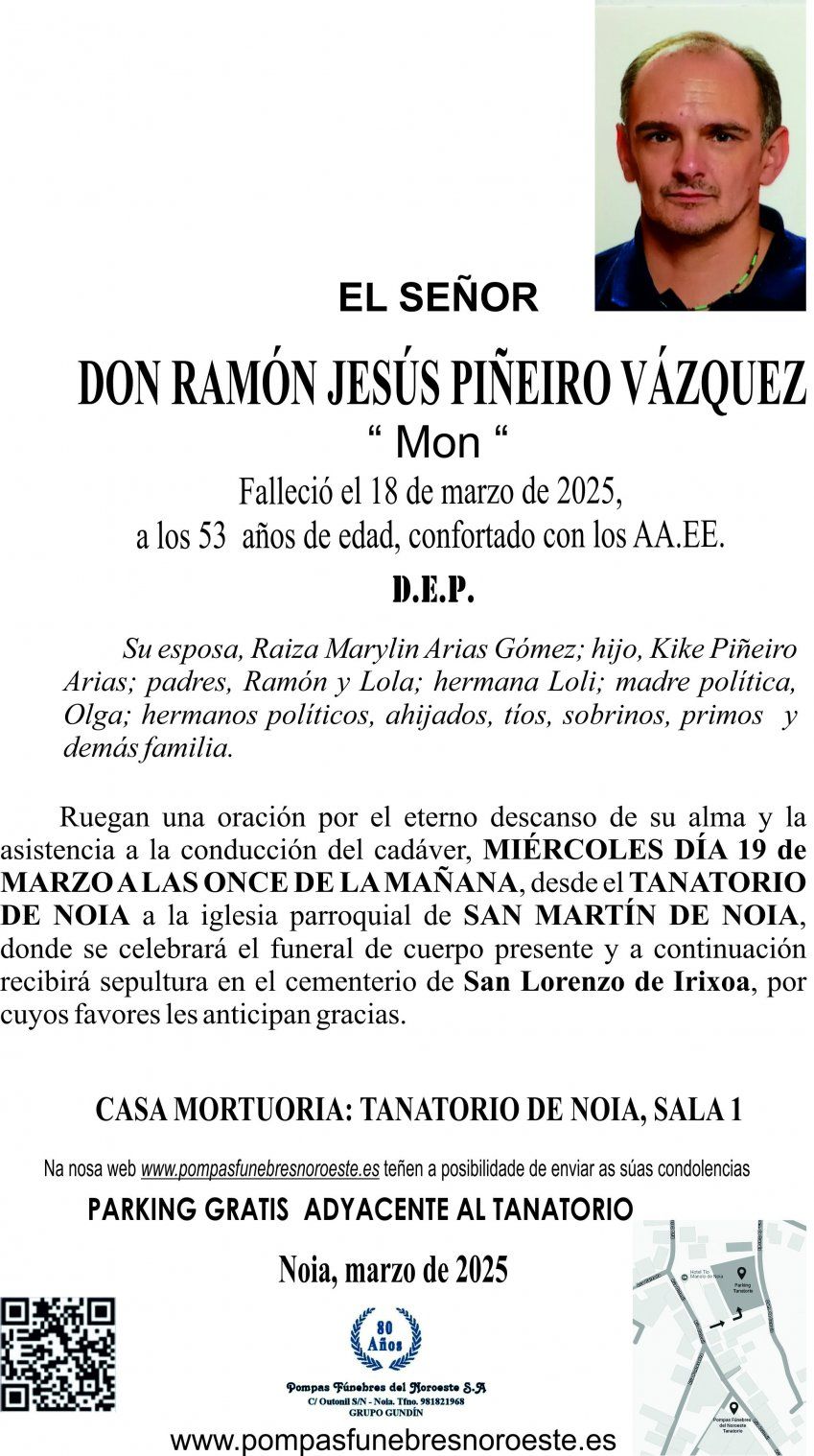 Esquela  2025 ramon jesus piñeiro
