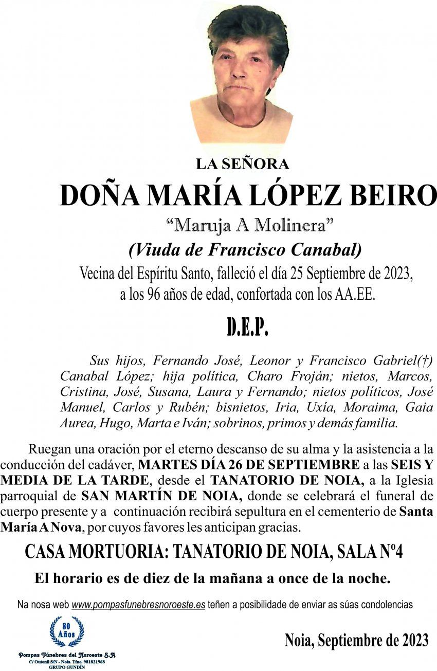 09 23 Esquela María López Beiro
