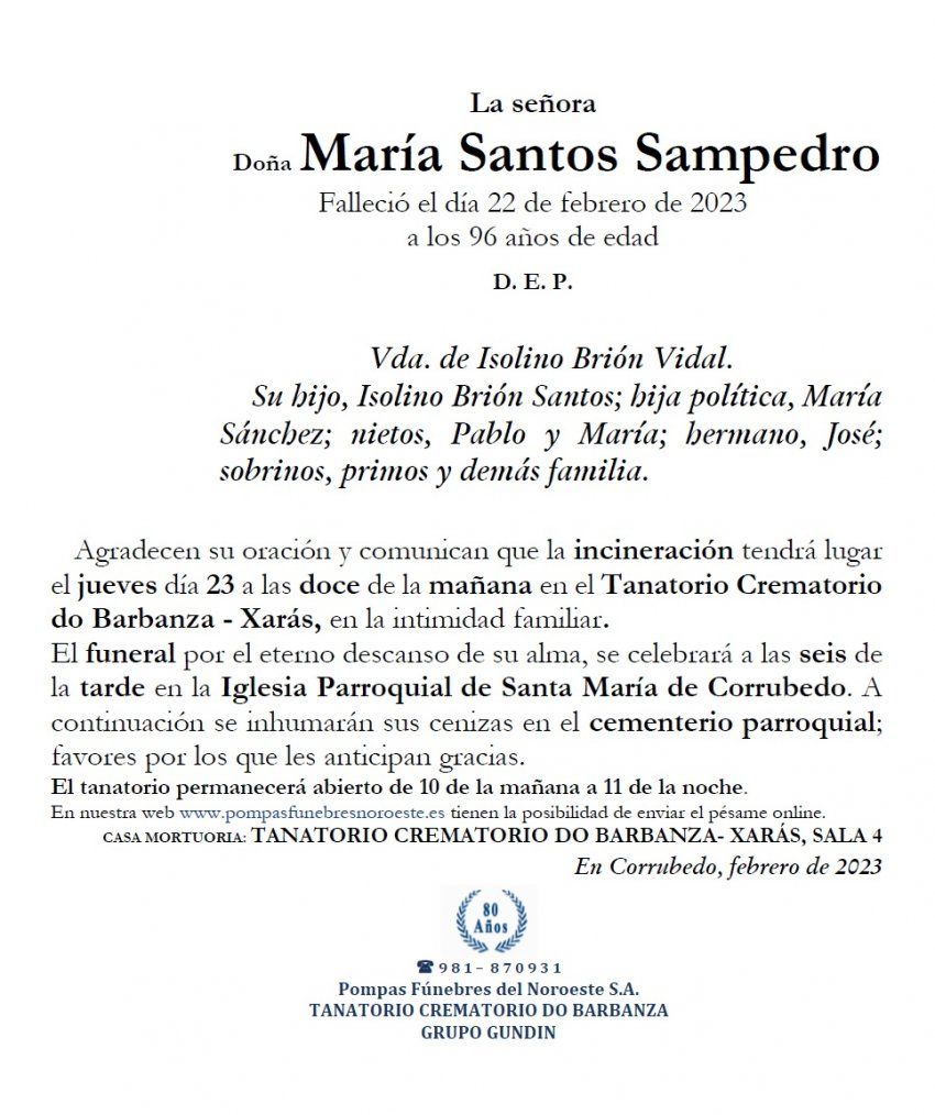 Santos Sampedro, Maria