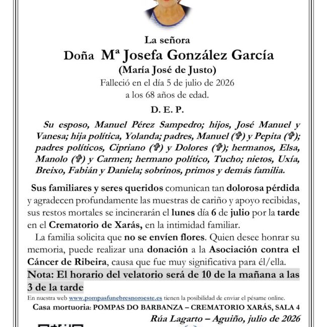 TANA XARAS RIBEIRA INCINERACIÓN María Josefa González Garcia