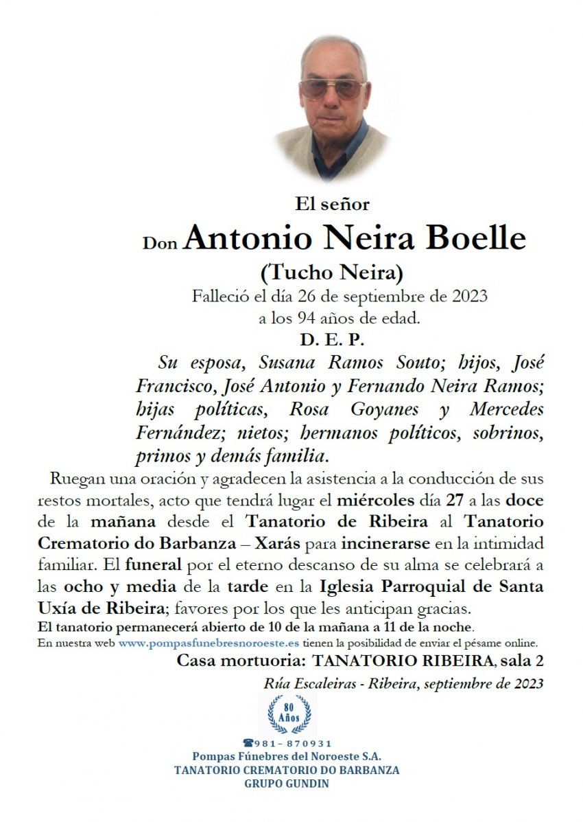 Neira Boelle, Antonio