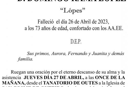ESQUELA 23, Domingo RAma López