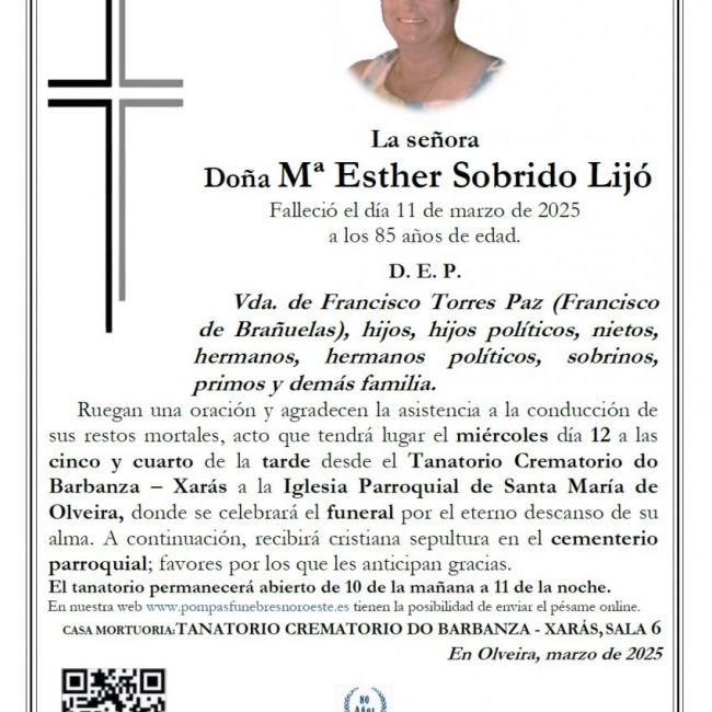 Mª Esther Sobrido Lijó