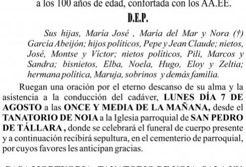 07 23 Esquela, Josefina Abeijón Blanco