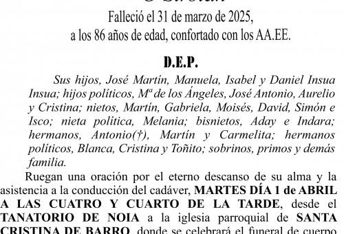 Esquela  2025 Manuel Insua Caramés