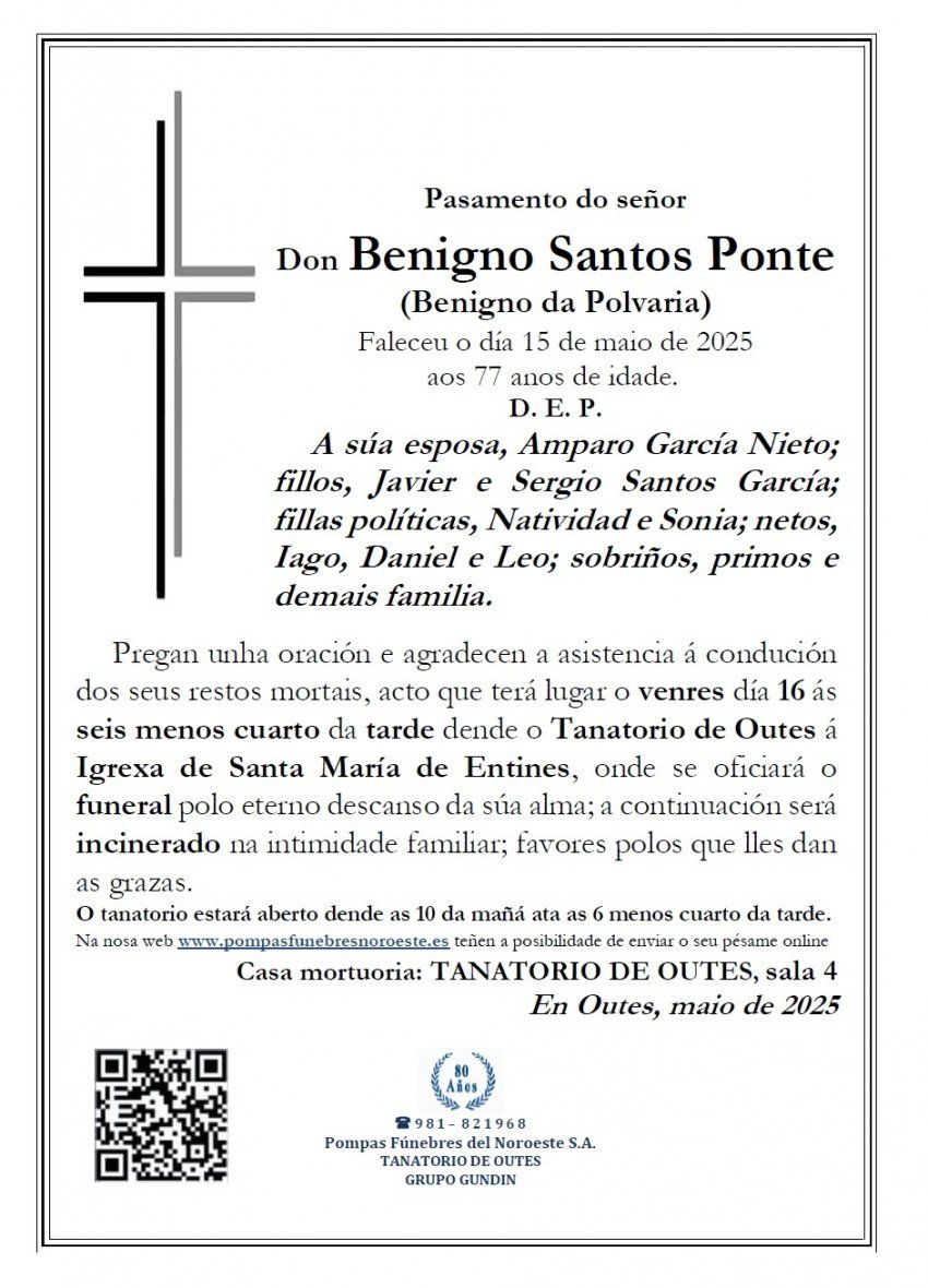 Benigno Santos Ponte esquela web