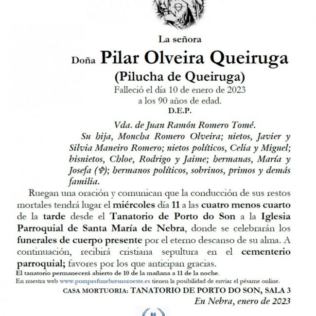 Olveira Queiruga, Pilar