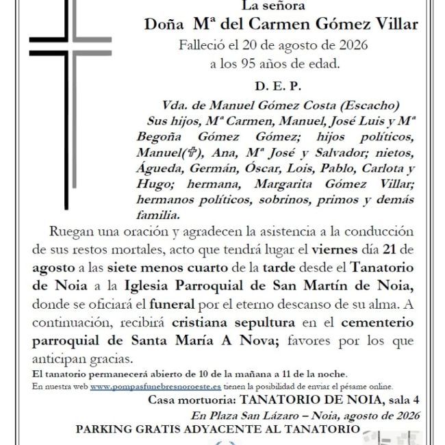 Gomez Villar, Mª del Carmen