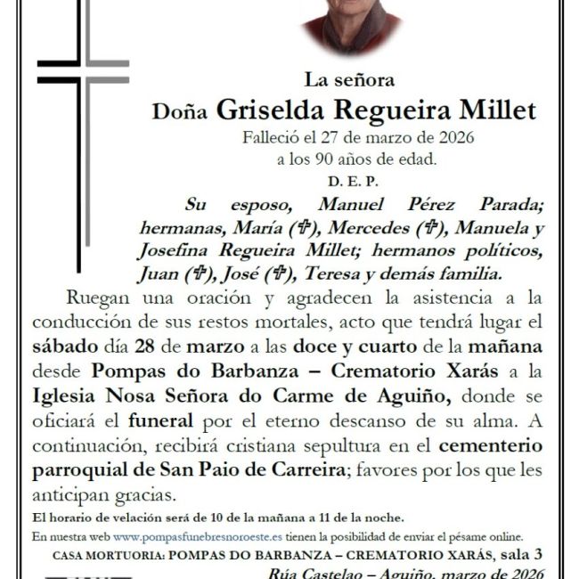 Regueira Millet, Griselda