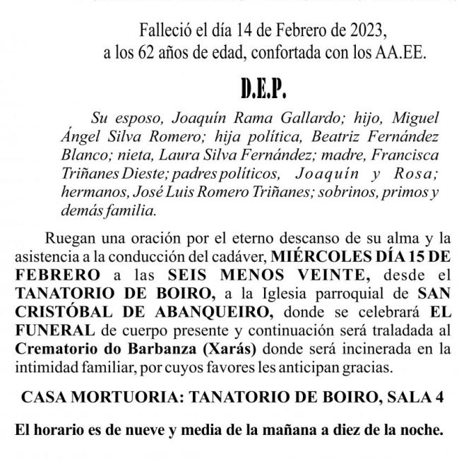 2023 02  María Manuela Romero Triñanes  INCINERACIÓN