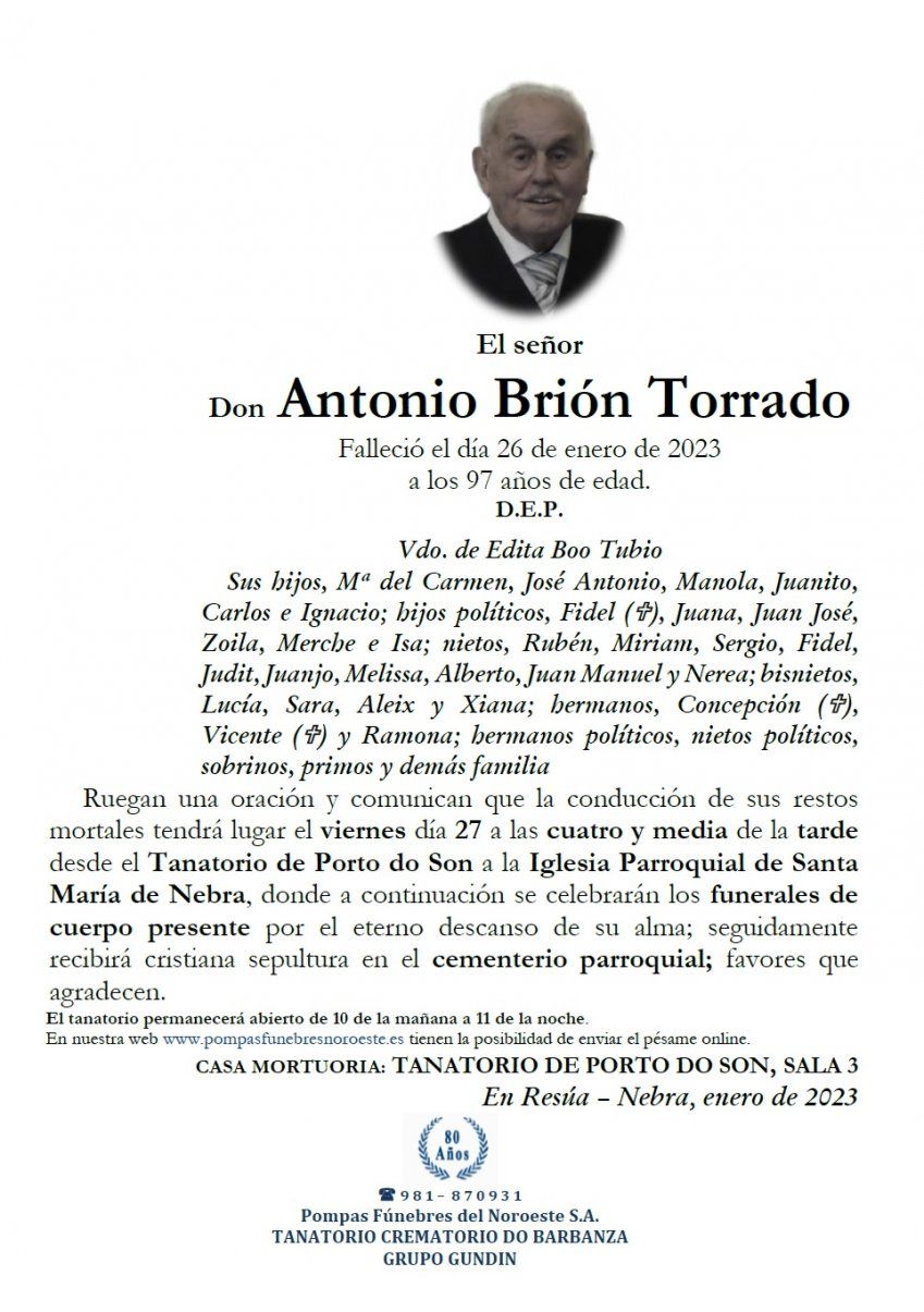 Brion Torrado, Antonio