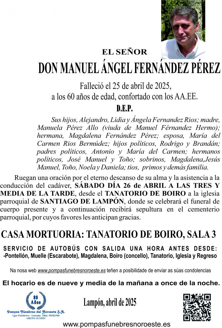 ESQUELA    MANUEL ÁNGEL FERNÁNDEZ PÉREZ