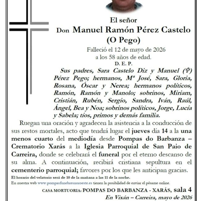 Perez Castelo, Manuel Ramon