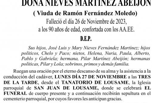 11 23 Esquela Nieves Martínez Abeijón