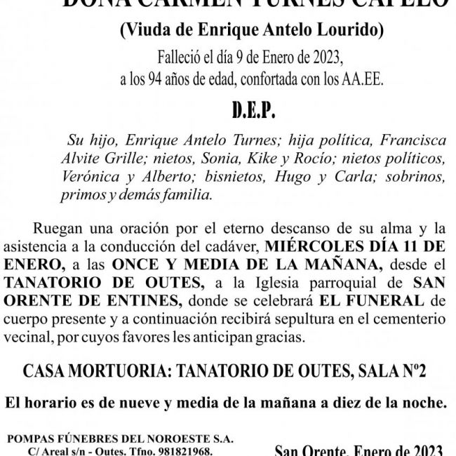 23 01 ESQUELA Carmen Turnes Capelo