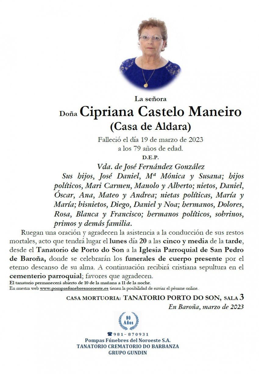 Castelo Maneiro, Cipriana