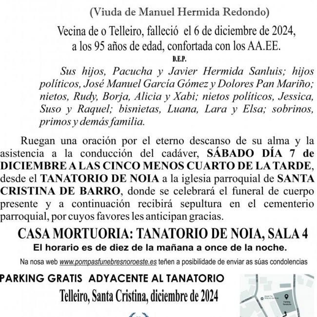 10 24 ESQUELA   Doña soledad sanluis baña