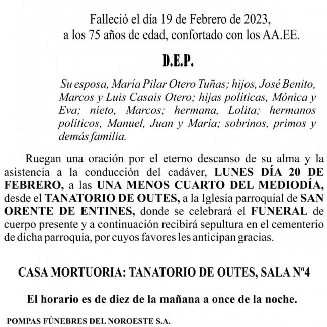 ESQUELA SAN ORENTE DE D