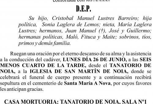 23 06 ESQUELA    María del Carmen Barreiro Verea
