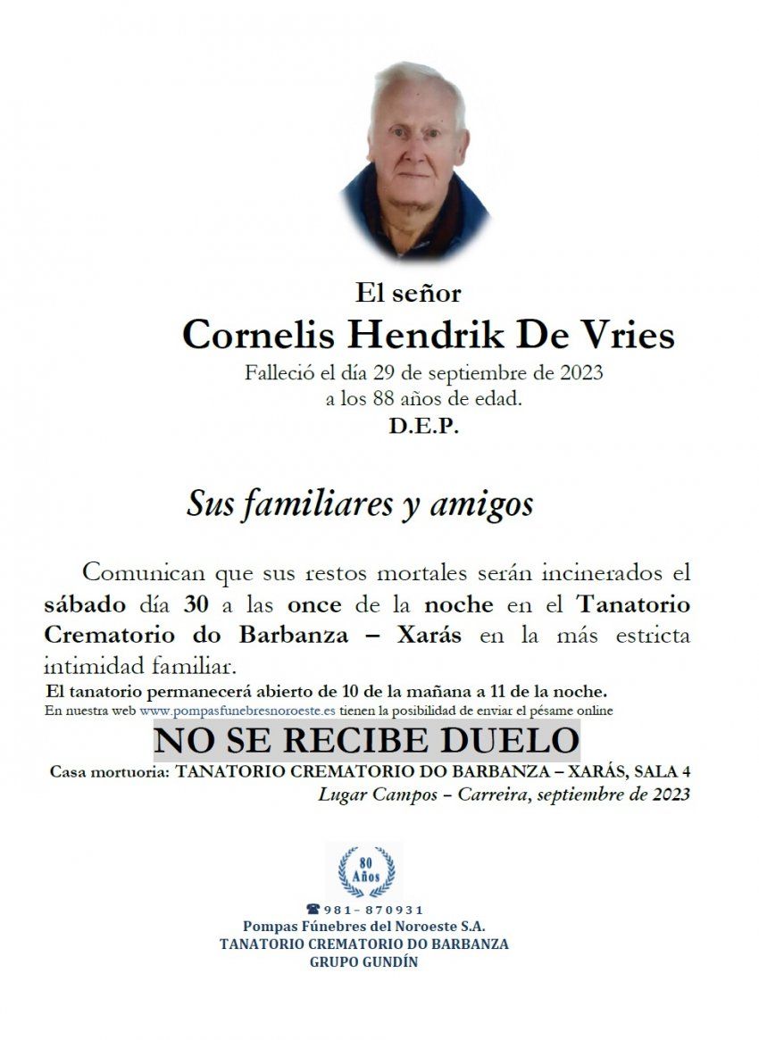 Hendrik De Vries, Cornelis