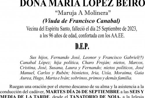 09 23 Esquela María López Beiro