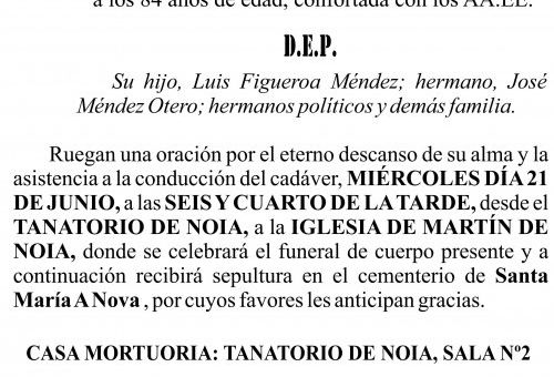 23 06 ESQUELA    Pepita Méndez Otero