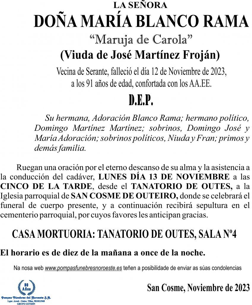 11 23 Esquela María Blanco RAma