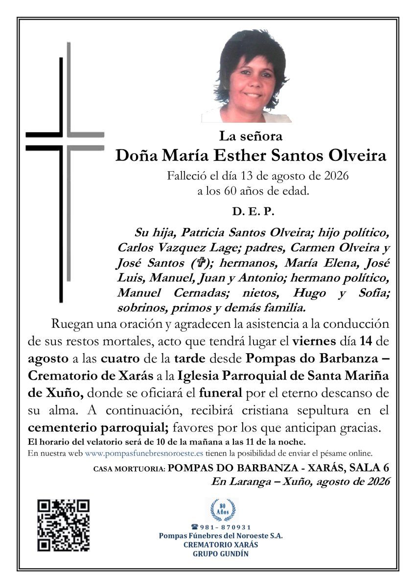 Tana Xaras Xuño María Esther Santos Olveira