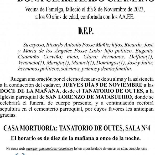 11 23 Esquela Clara Lado Caamaño