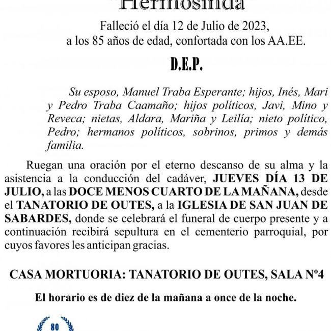 23 07 ESQUELA    Lucila Caamaño López