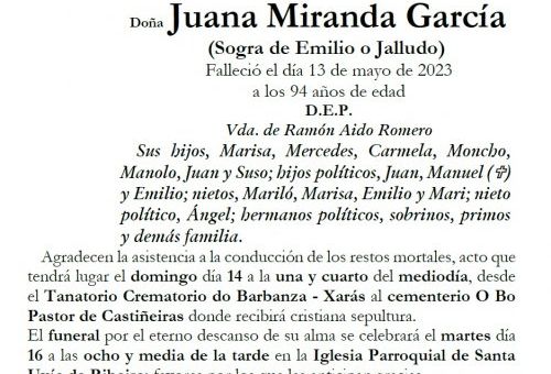 Miranda García, Juana