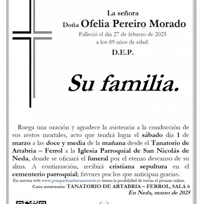 Pereiro Morado, Ofelia