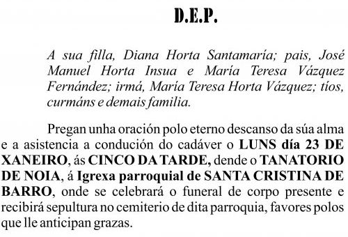 23 01 ESQUELA GALEGO  José Antonio Horta Vázquez