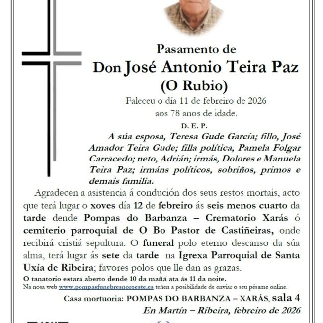 Teira Paz, Jose Antonio
