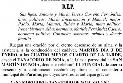 22 12 ESQUELA Mª Teresa Fernández
