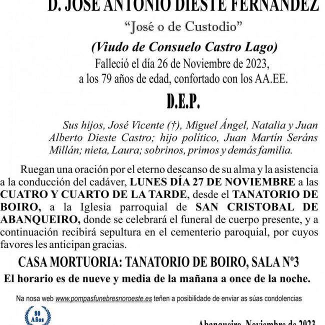 11 23 Esquela José Antonio Dieste Fernández