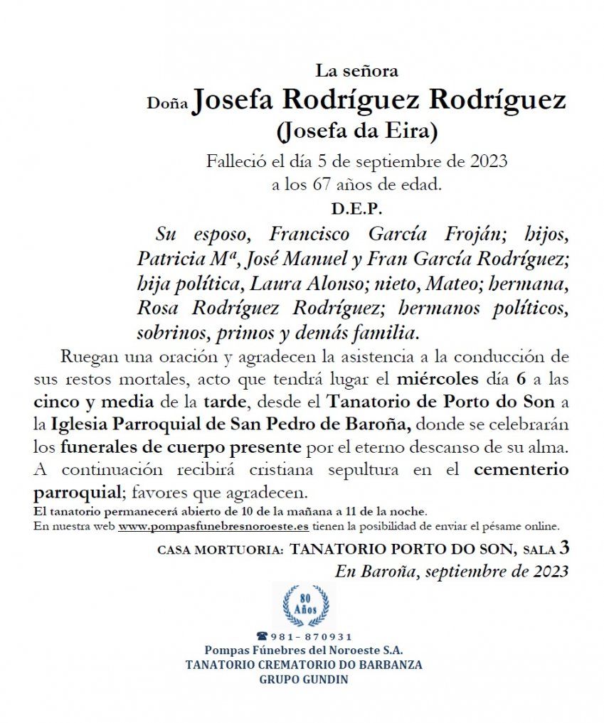 Rodriguez Rodriguez, Josefa