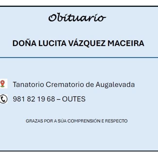 OBITUARIO LUCITA VAZQUEZ