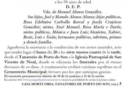 Alonso Gonzalez, Veneranda