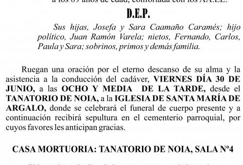 23 06 ESQUELA    Sara Caramés Martínez