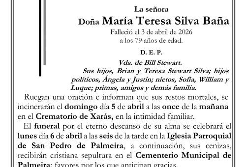 TANA XARAS Palmeira María Teresa Silva Baña con foto