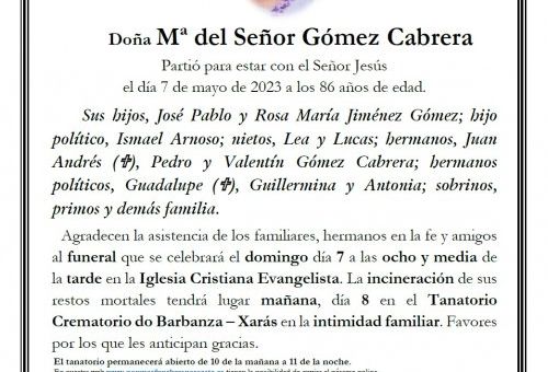 María del Señor Gómez Cabrera