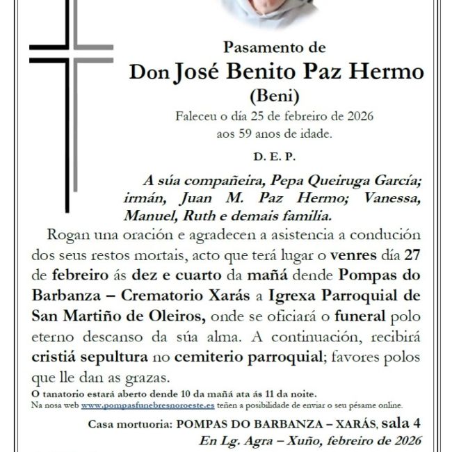 Paz Hermo, José Benito