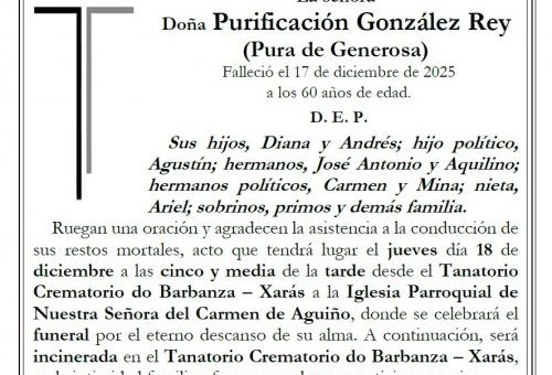 Gonzalez Rey, Purificacion