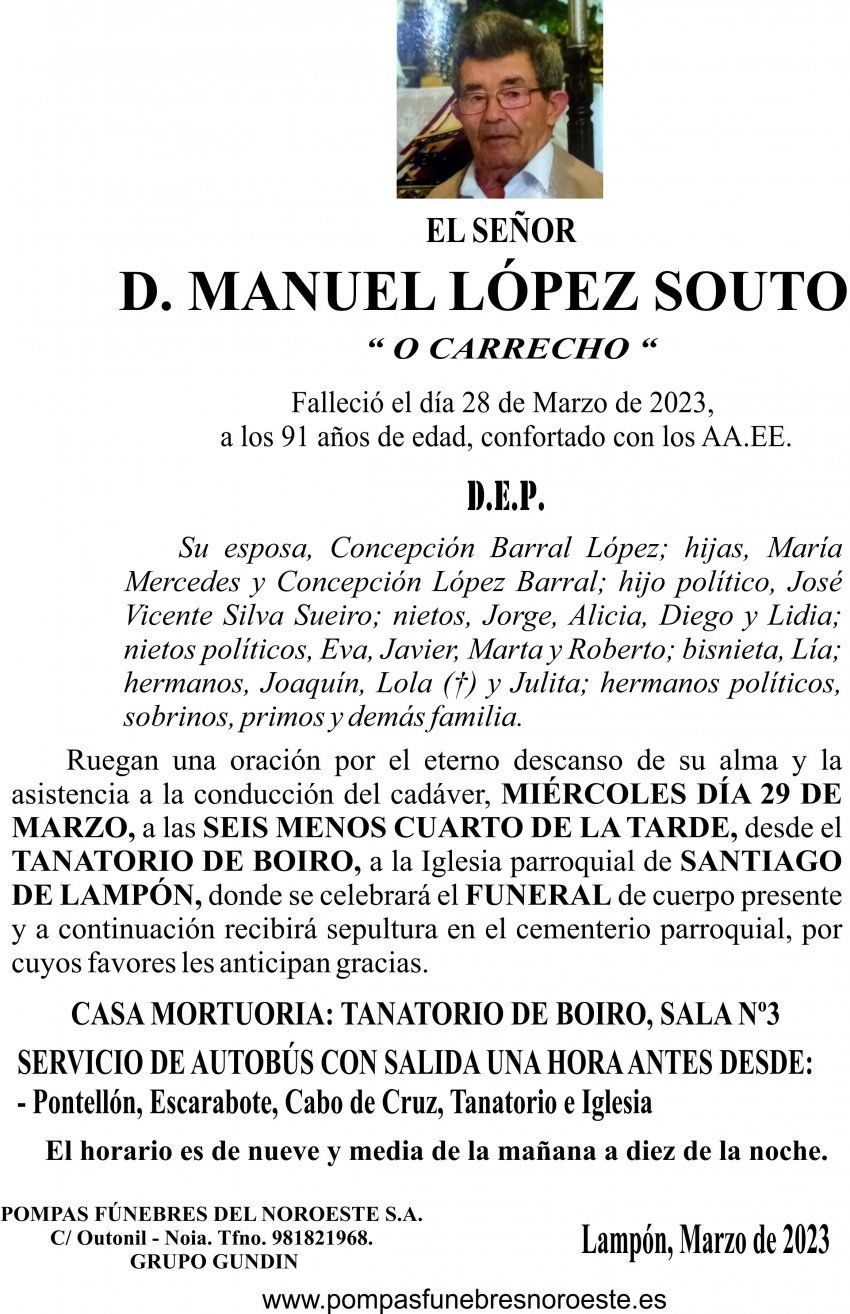 23 03 ESQUELA   Manuel López Souto