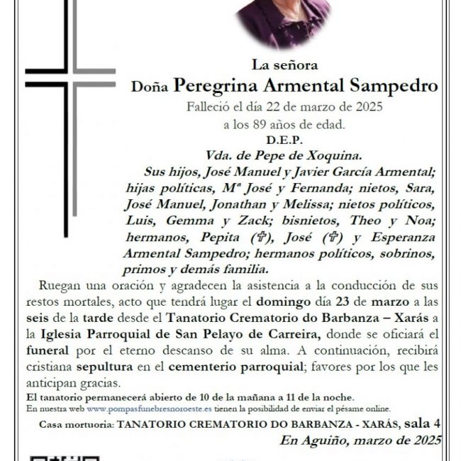 Armental Sampedro, Peregrina