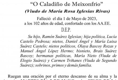 ESQUELA 23, Manuel Suárez Ces