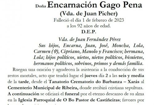 Gago Pena, Encarnación