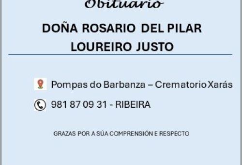obitario de rosario del pilar loureiro justo